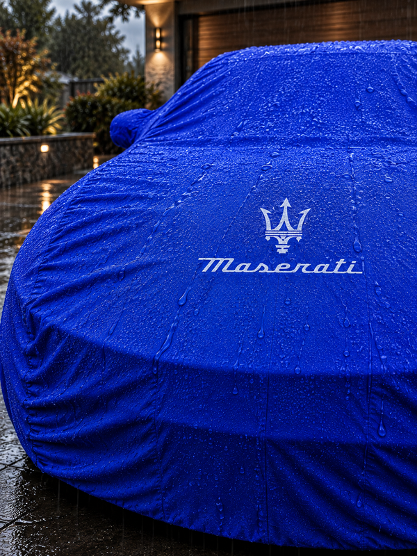 Maserati waterproof outdoor car cover detail