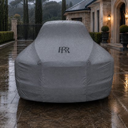 Gray Rolls-Royce waterproof outdoor car cover custom tailored fit