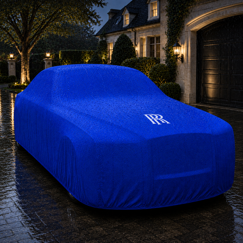 Blue Rolls-Royce waterproof outdoor car cover custom tailored fit