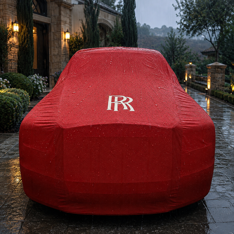 Red Rolls-Royce waterproof outdoor car cover custom tailored fit