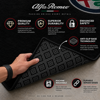Alfa Romeo automotive rug 150x220 cm