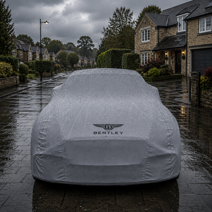 Gray Bentley waterproof outdoor car cover custom tailored fit