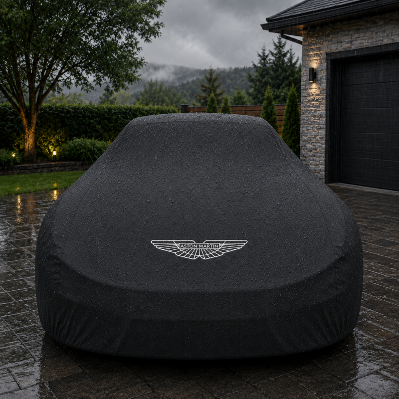 Black Aston Martin waterproof outdoor car cover custom tailored fit