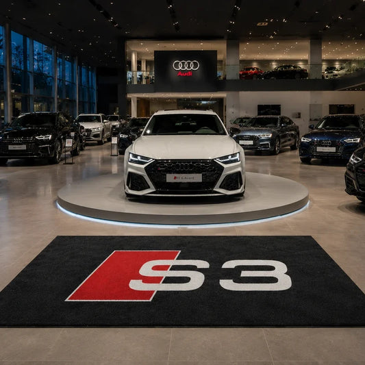 Audi Logo Car Rug custom automotive display mat