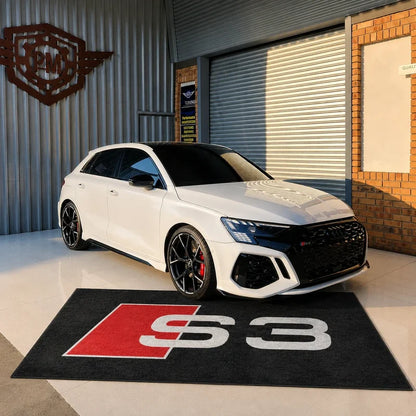 Audi Logo Car Rug for garage and showroom