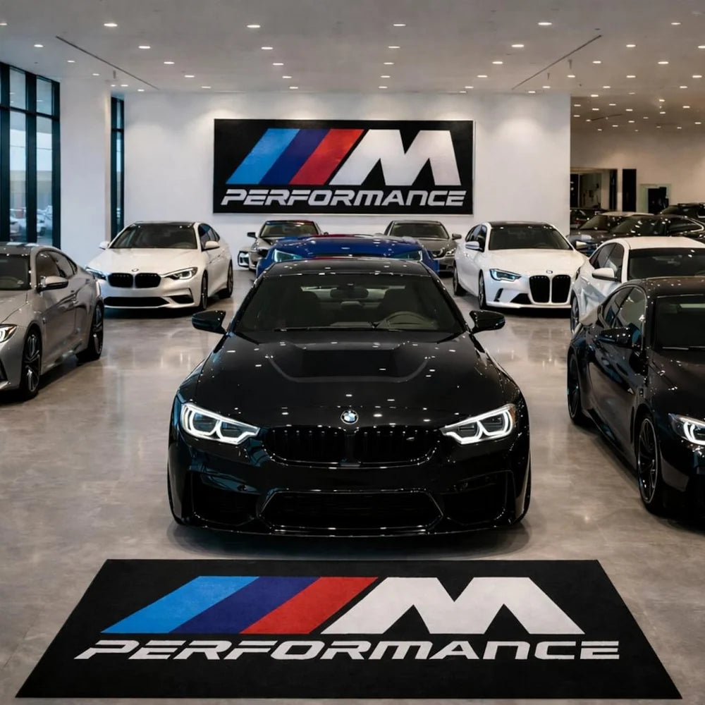BMW M Performance luxury rug for showroom and office