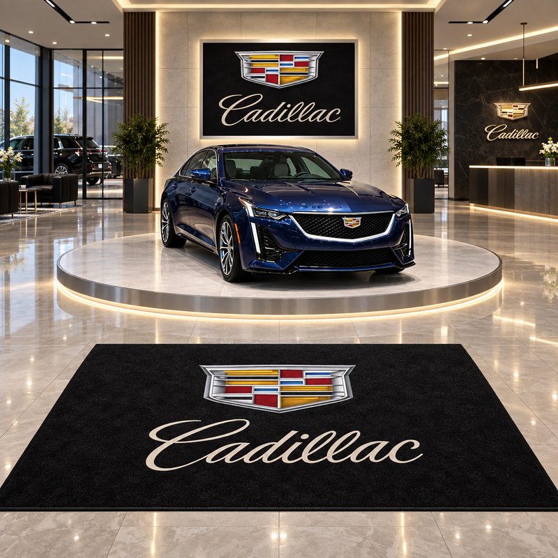 Cadillac Logo Car Rug custom automotive display mat