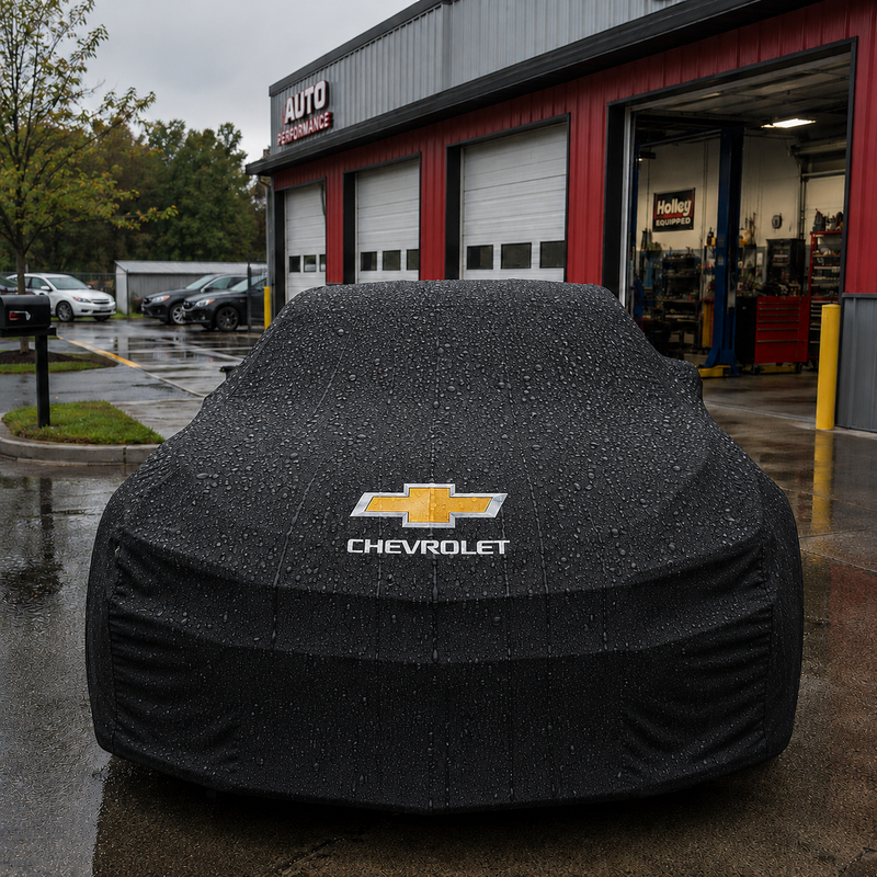 Black Chevrolet waterproof outdoor car cover custom tailored fit