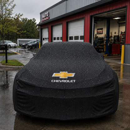 Black Chevrolet waterproof outdoor car cover custom tailored fit