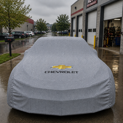 Gray Chevrolet waterproof outdoor car cover custom tailored fit