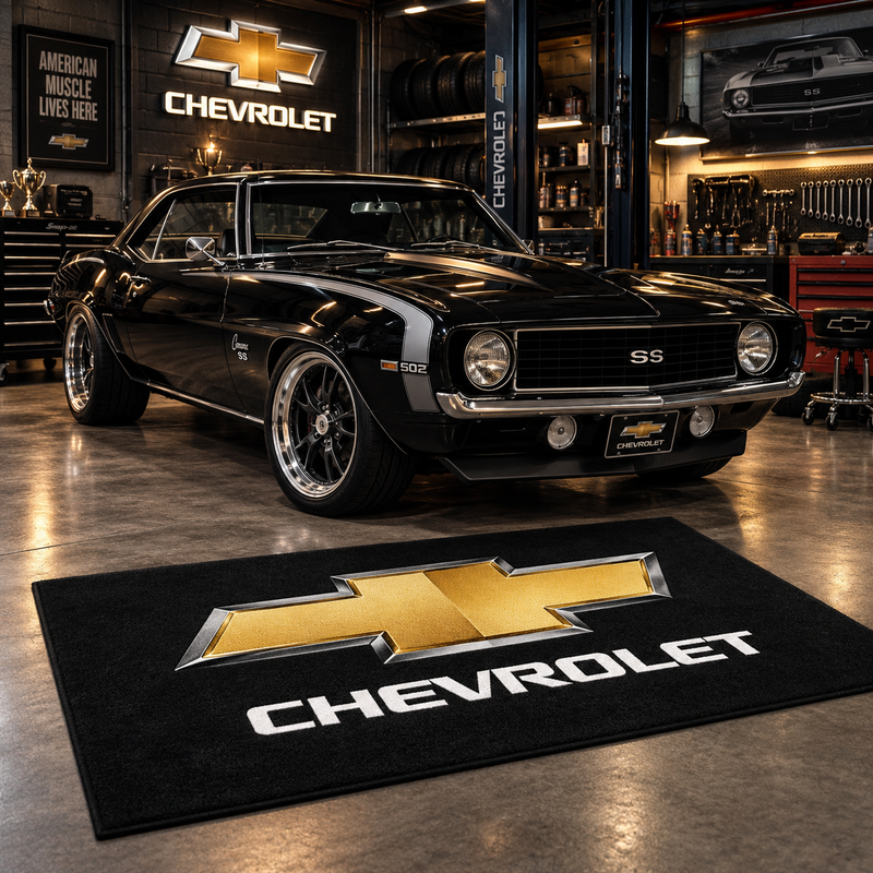 Chevrolet Logo Car Rug custom automotive display mat