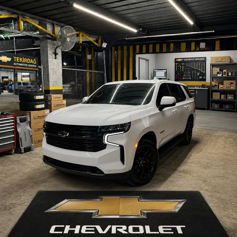Chevrolet personalized car rug with non-slip backing