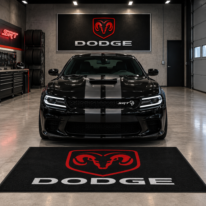 Dodge Logo Car Rug custom automotive display mat