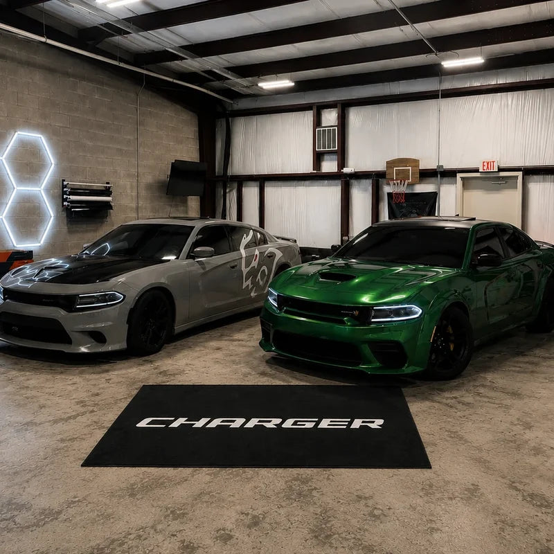 Dodge Logo Car Rug for garage and showroom