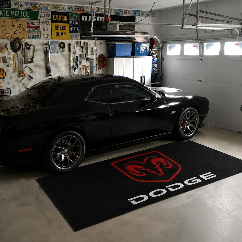 Dodge Logo Car Rug with professionally finished edges