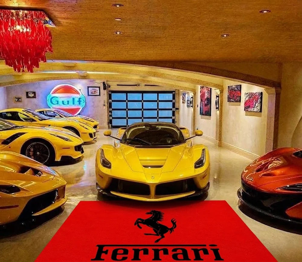 Ferrari Horse Car Rug custom automotive display mat