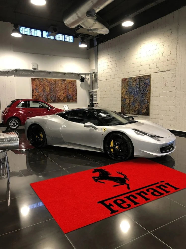 Ferrari Horse Car Rug custom automotive display mat