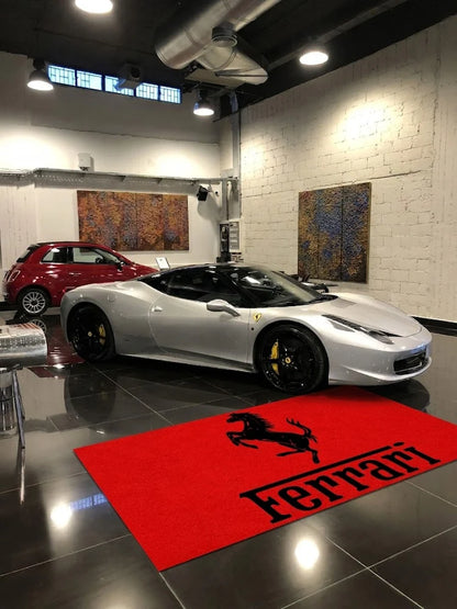 Ferrari Horse Car Rug custom automotive display mat