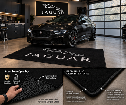Jaguar Logo garage display mat for collector space