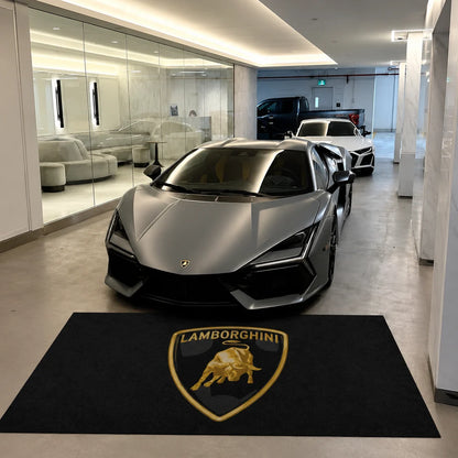 Lamborghini Logo Car Rug custom automotive display mat