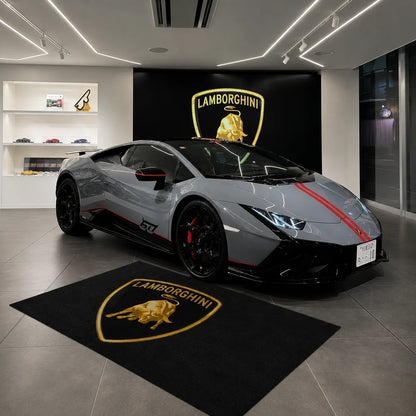 Lamborghini garage rug for collector space