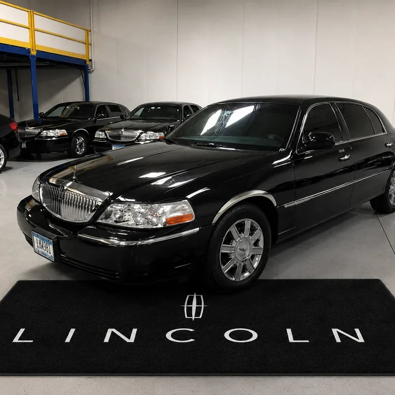 Lincoln Logo Car Rug custom automotive display mat