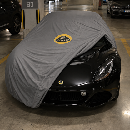 Gray Lotus indoor car cover custom fit