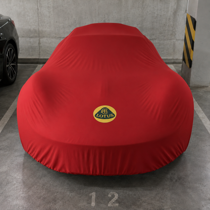 Red Lotus indoor car cover custom tailored protection