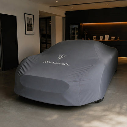 Gray Maserati indoor car cover