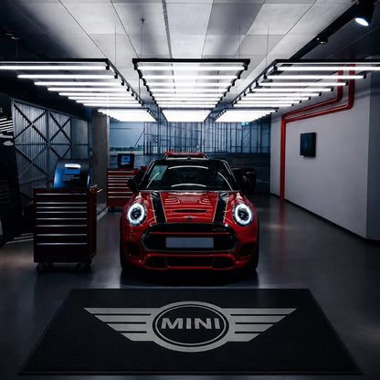 MINI Cooper Car Rug for garage and showroom