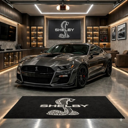 Ford Mustang Shelby garage display mat for collector space