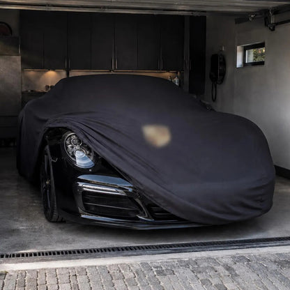 Black Porsche 911 indoor car cover custom tailored fit