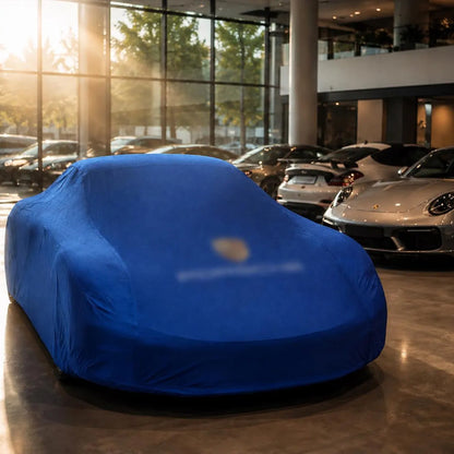 Blue Porsche 911 indoor car cover