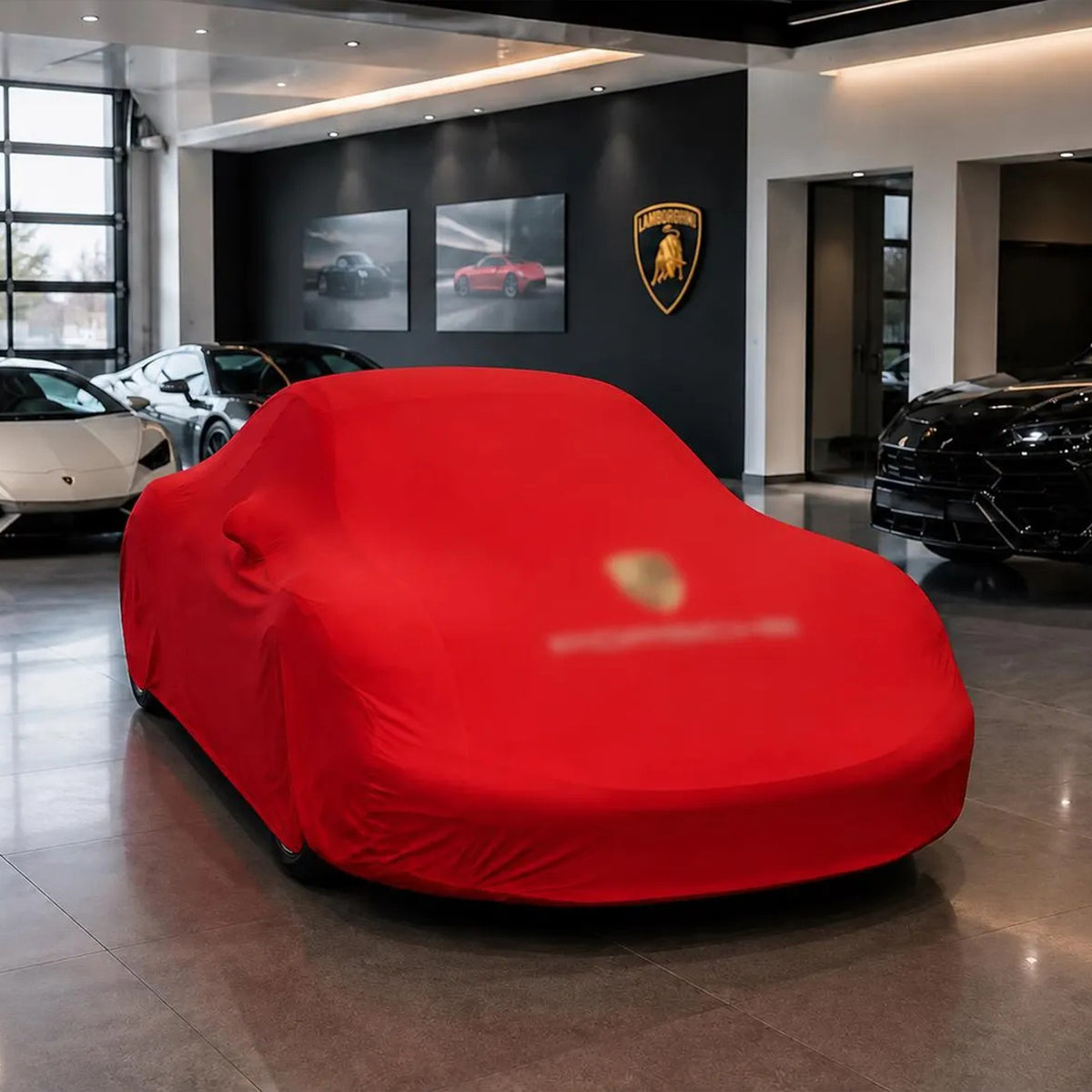 Red Porsche 911 indoor car cover